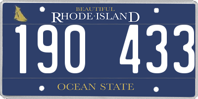 RI license plate 190433