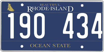 RI license plate 190434