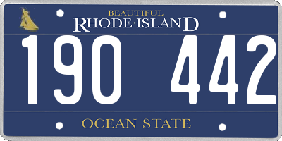 RI license plate 190442