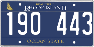 RI license plate 190443
