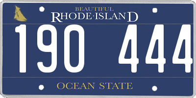 RI license plate 190444