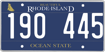 RI license plate 190445