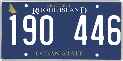 RI license plate 190446