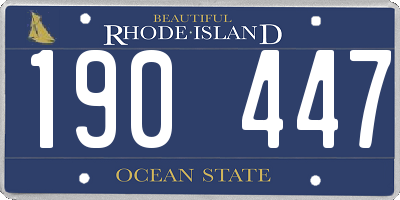 RI license plate 190447