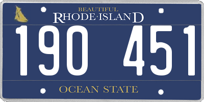 RI license plate 190451