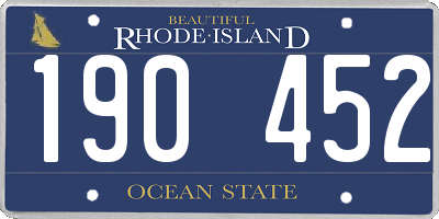 RI license plate 190452