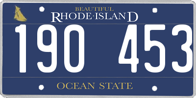 RI license plate 190453