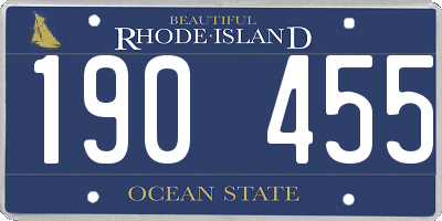RI license plate 190455