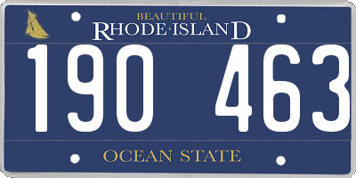 RI license plate 190463
