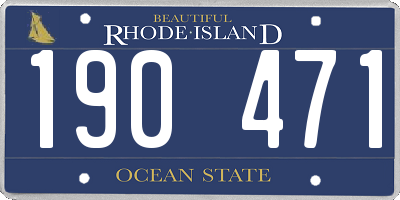 RI license plate 190471