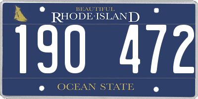 RI license plate 190472