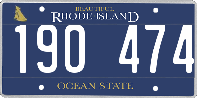 RI license plate 190474