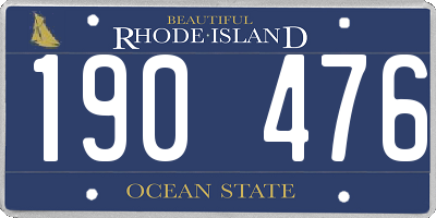 RI license plate 190476