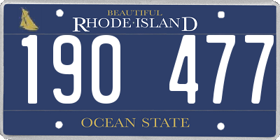 RI license plate 190477