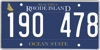 RI license plate 190478
