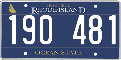 RI license plate 190481