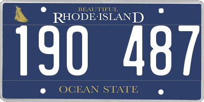 RI license plate 190487
