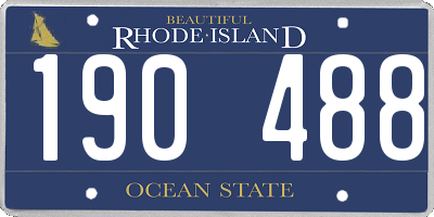 RI license plate 190488