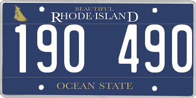 RI license plate 190490