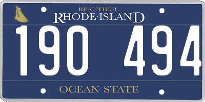 RI license plate 190494