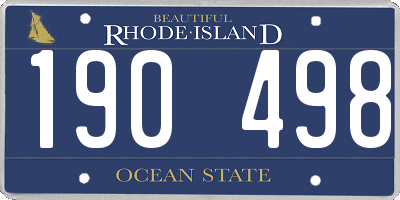 RI license plate 190498