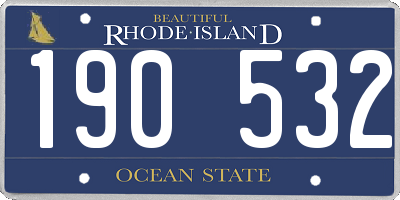 RI license plate 190532