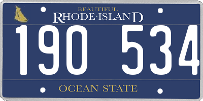 RI license plate 190534