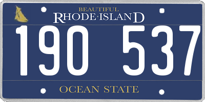 RI license plate 190537
