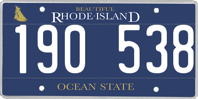 RI license plate 190538
