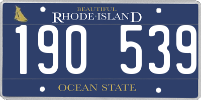RI license plate 190539