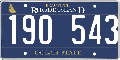 RI license plate 190543