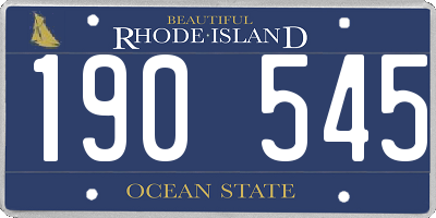RI license plate 190545
