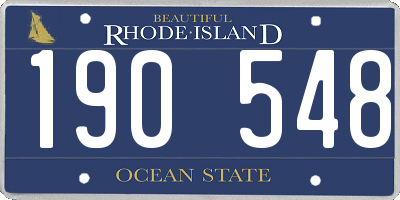 RI license plate 190548