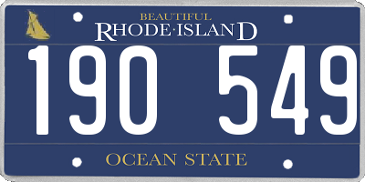 RI license plate 190549
