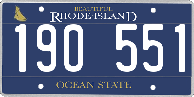 RI license plate 190551