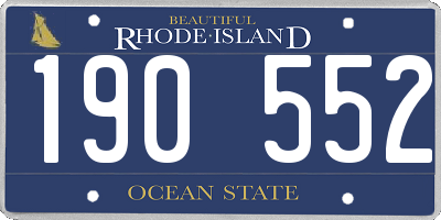 RI license plate 190552