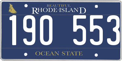 RI license plate 190553