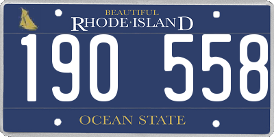 RI license plate 190558