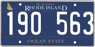 RI license plate 190563