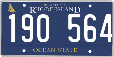 RI license plate 190564