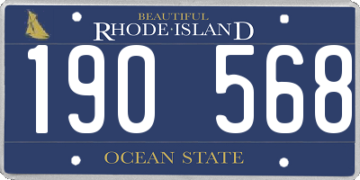 RI license plate 190568