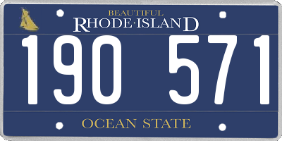 RI license plate 190571