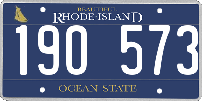 RI license plate 190573