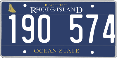 RI license plate 190574