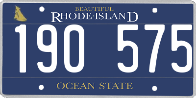 RI license plate 190575