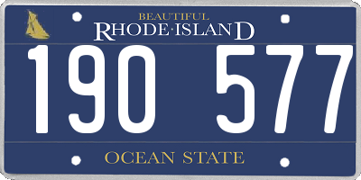 RI license plate 190577