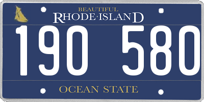 RI license plate 190580
