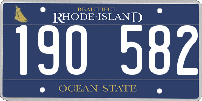 RI license plate 190582