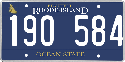 RI license plate 190584