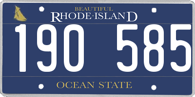 RI license plate 190585